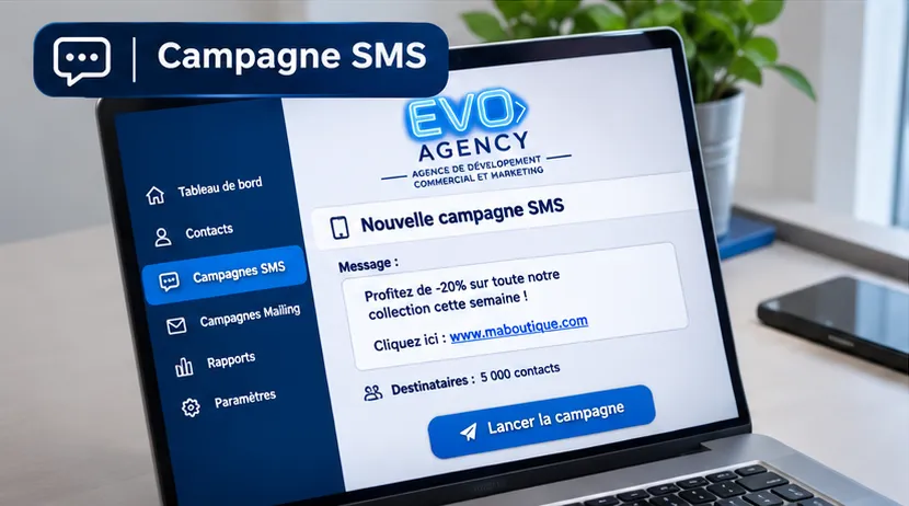Création d’une campagne SMS sur ordinateur portable